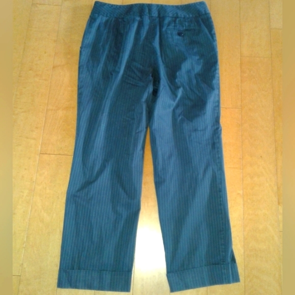 Talbots Women Size 10 Petite Gray Black Pin-Striped Stretch dress pants - Picture 2 of 5